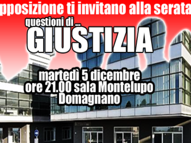 San Marino. ‘Questioni di…  giustizia’: questa sera incontro pubblico a Domagnano