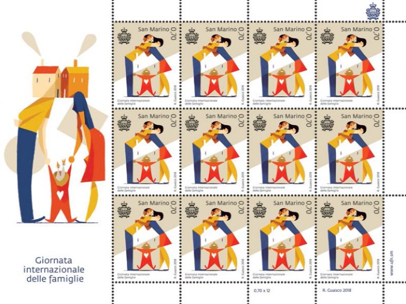 San Marino. Emissione postale dedicata alla Giornata Internazionale delle famiglie