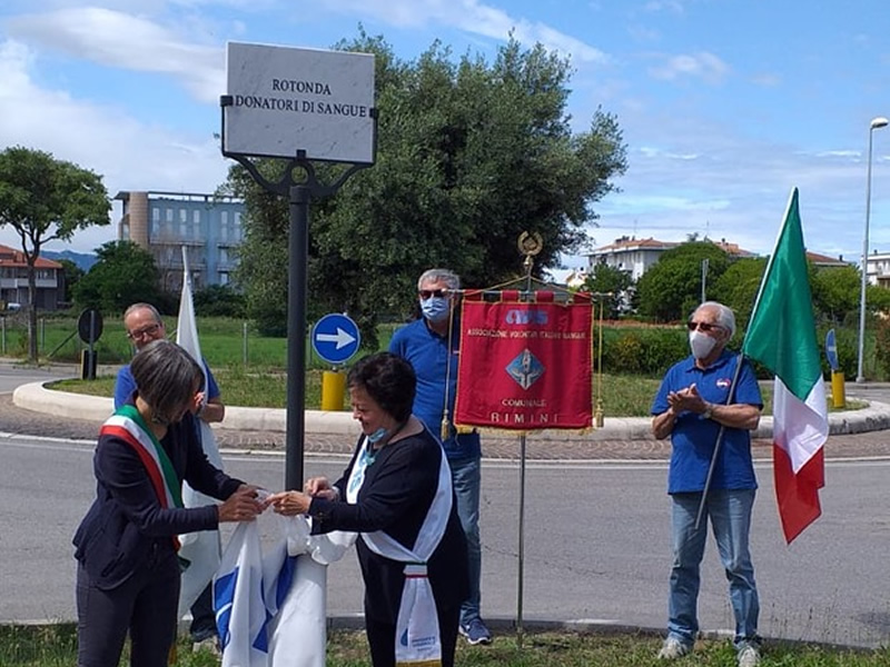 Rimini. Ai “donatori di sangue”,  intitolata la rotonda rotonda posta in via Settembrini