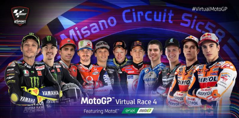 Gare virtuali di MotoGp e MotoE al Misano World Circuit