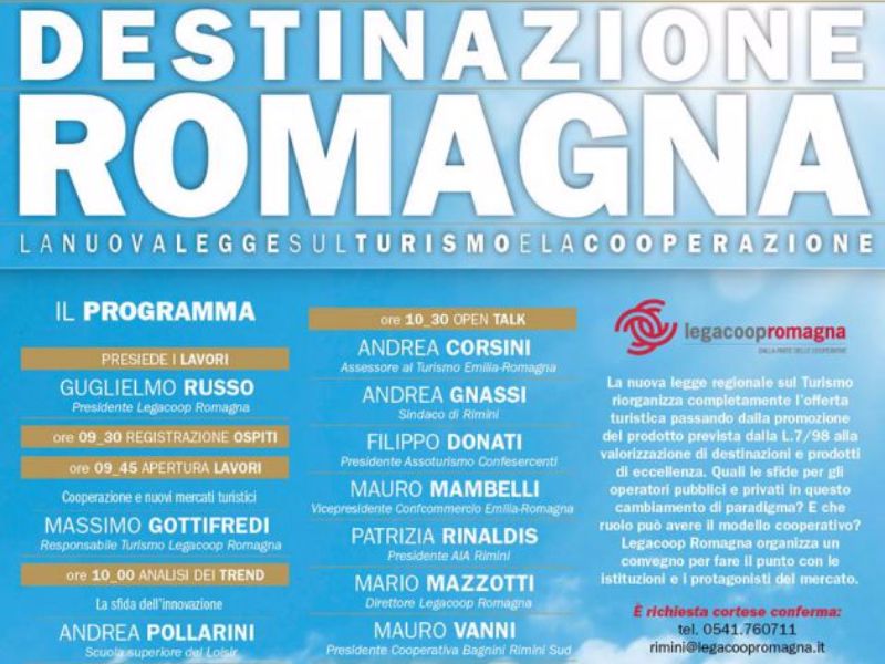 Turismo. Oggi a Rimini si parla di ‘Destinazione Romagna’