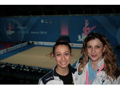 San Marino. La giovanissima atleta sammarinese Lucia Castiglioni alla Coppa del Mondo di ginnastica ritmica a Pesaro