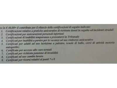 San Marino. 40 euro per un certificato medico ad uso privato