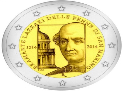 San Marino. AASFN: moneta per il 500° Anniversario della scomparsa di Bramante  Lazzari