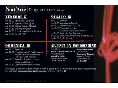 San Marino. Al via questa sera la VI edizione di ‘Nott’Arte’: Arte, Incontri, Concerti, Spettacoli e Mostre