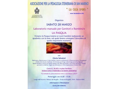 San Marino. ‘La Pasqua’, laboratorio manuale per genitori e bambini. La Casa D’Oro