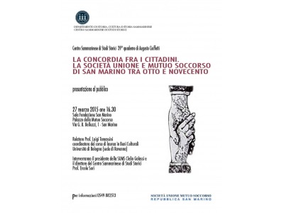 San Marino. SUMS, presentazione del 39° volume della collana Centro Sammarinese di Studi Storici