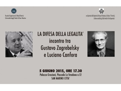 San Marino. ‘La difesa della legalità’, incontro tra Gustavo Zagrebelsky e Luciano Canfora