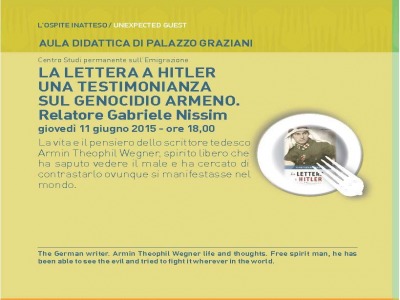 San Marino. ‘La lettera a Hitler’, una testimonianza sul Genocidio Armeno