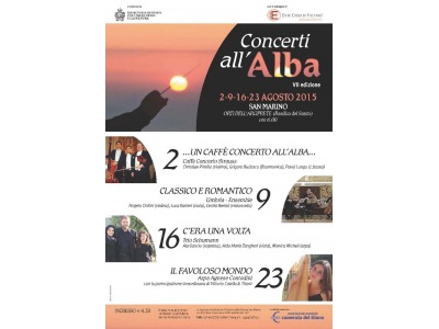 San Marino. ‘Concerti all’alba’: domenica 9 agosto il trio ‘Umbria Ensemble’