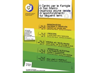 San Marino. Centro per le Famiglie: attivita’ e incontri per crescere insieme