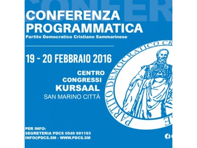 San Marino. Conferenza Programmatica, 19-20 febbraio. Pdcs