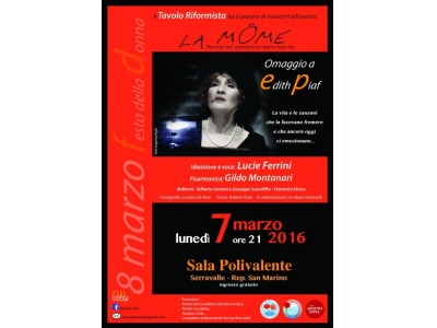 San Marino ‘LA MÕME’ Omaggio a Edith Piaf.  Recital di Lucie Ferrini