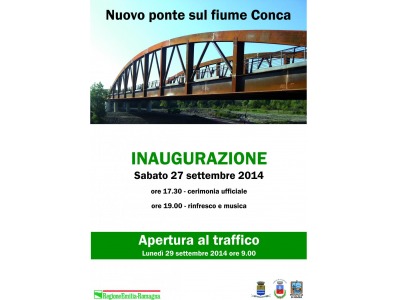 Rimini. Sabato 27 settembre la festa di inaugurazione del nuovo ponte sul fiume Conca