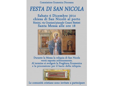 Rimini. Per San Nicola Messa a San Nicolo’ il 6 dicembre