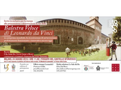 A Milano il 24 giugno la ‘prima’ mondiale della Balestra Veloce di Leonardo da Vinci grazie alla Federazione Balestrieri Sammarinese