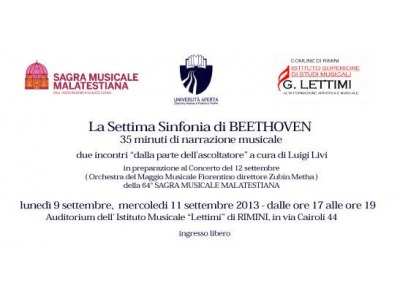 Rimini. Università Aperta “Masina e Fellini” di Rimini: guida all’ascolto della Settima Sinfonia di Beethoven