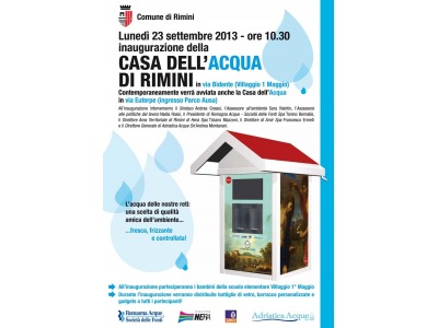 Rimini. Domani taglio del nastro per due nuove ‘Case dell’Acqua’