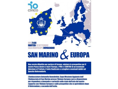 San Marino. Civico10: dibattito ‘San Marino ed Europa’