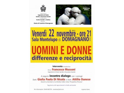 San Marino. Uomini e donne: differenze e reciprocità. Incontro pubblico sulla famiglia