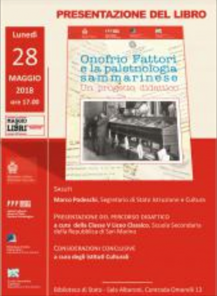 San Marino. Presentazione del quaderno “Onofrio Fattori e la paletnologia sammarinese”