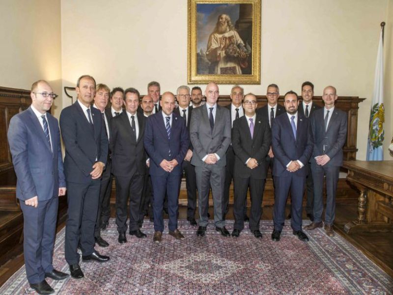 San Marino. La visita di Infantino, presidente della Fifa