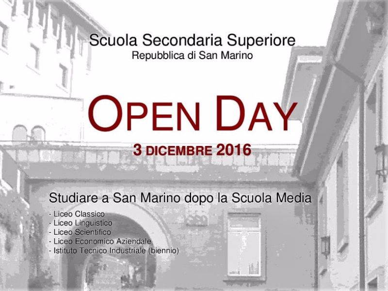 San Marino. Scuola: open day alla Scuola Secondaria Superiore