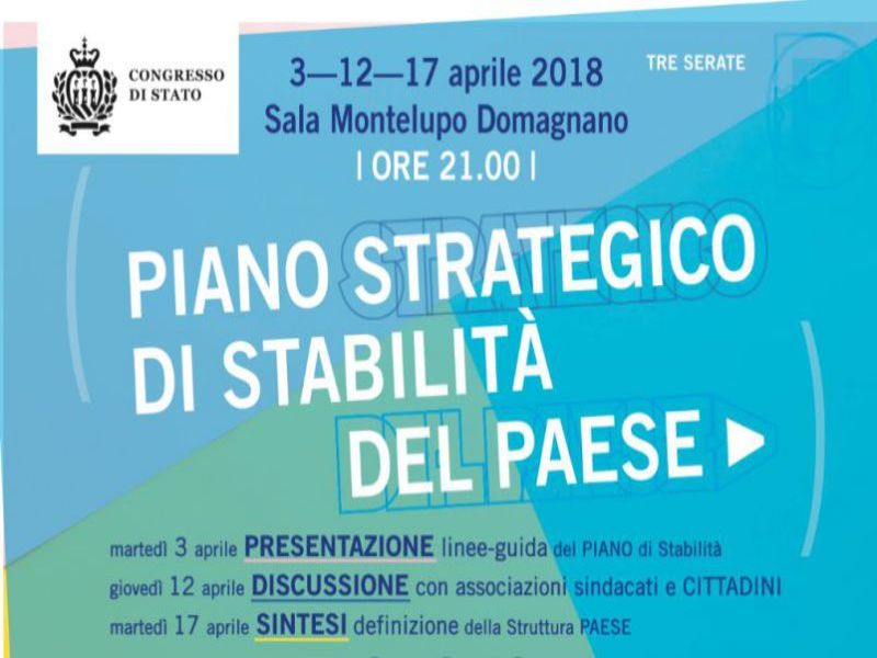 San Marino. Piano di stabilità: tre serate a Domagnano, 3-12-17 aprile