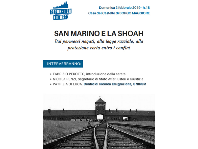 Domenica un incontro per parlare di “San Marino e la Shoah”