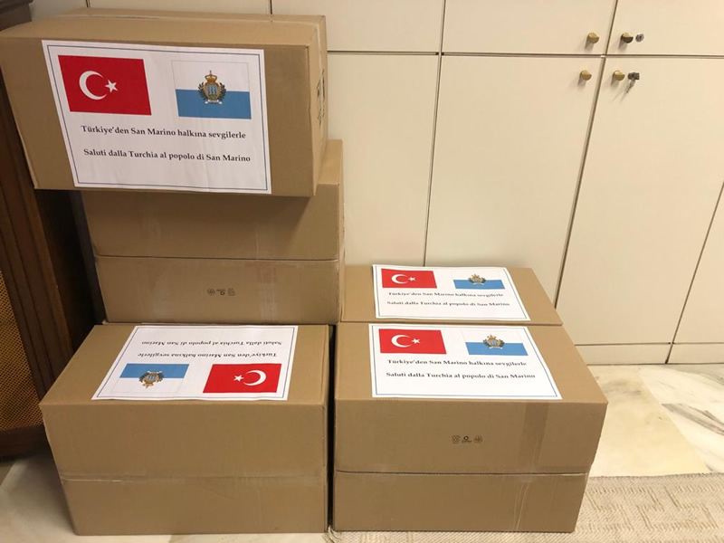 Il governo turco dona 9mila mascherine a San Marino