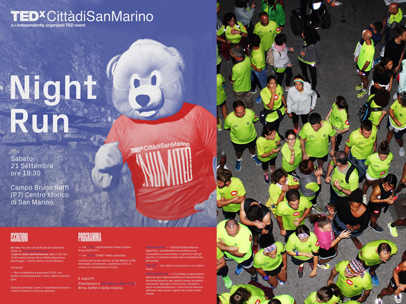 TEDxCittàdiSanMarino Night Run: il 21 settembre la prima e unica corsa notturna nel centro storico