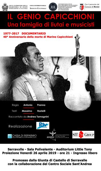 Il documentario “Il genio Capicchioni” alla festa del Castello di Serravalle