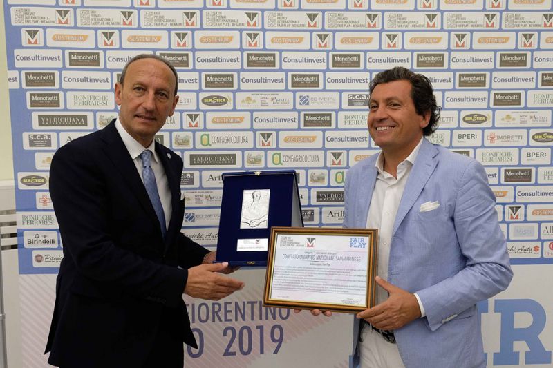 Il CONS al Premio Fair Play Menarini 2019 a Castiglion Fiorentino