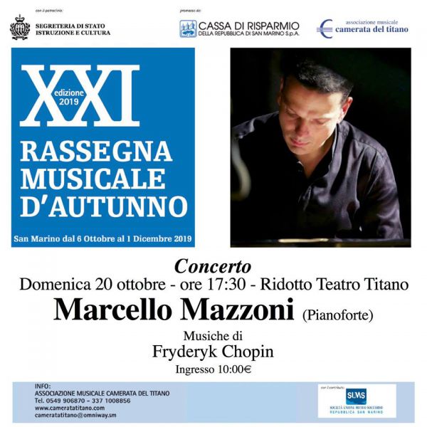San Marino. Dedicato a Chopin il terzo concerto della Rassegna Musicale d’Autunno