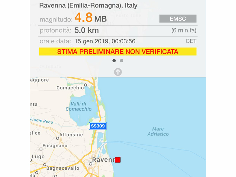 Nuova forte scossa di terremoto in Romagna