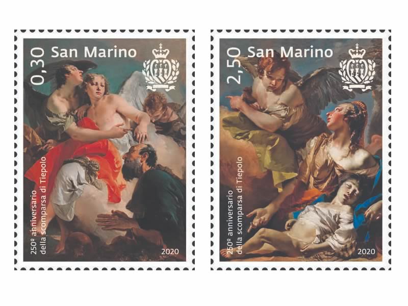 San Marino. Una emissione dedicata al 250° anniversario della scomparsa di Giambattista Tiepolo