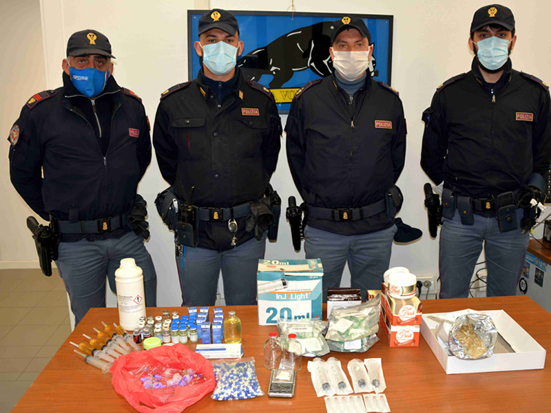 Rimini. Polizia di Stato arresta 23enne per detenzione ai fini di spaccio di eroina e anabolizzanti