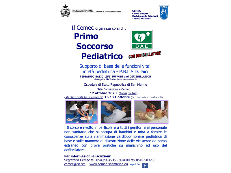 San Marino. Il Cemec organizza corsi di “Primo soccorso pediatrico”