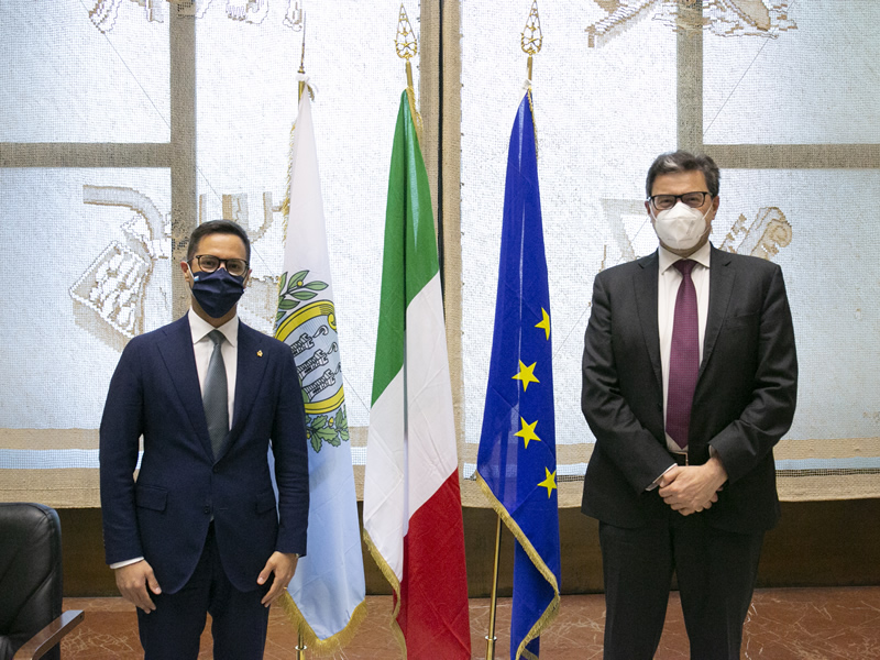 San Marino. Il Segretario di Stato all’Industria Righi incontra a Roma  il Ministro Giorgetti