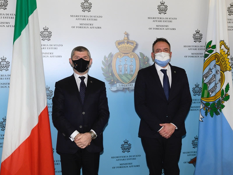San Marino. Il Sottosegretario agli Esteri italiano Ivan Scalfarotto, in visita sul Titano