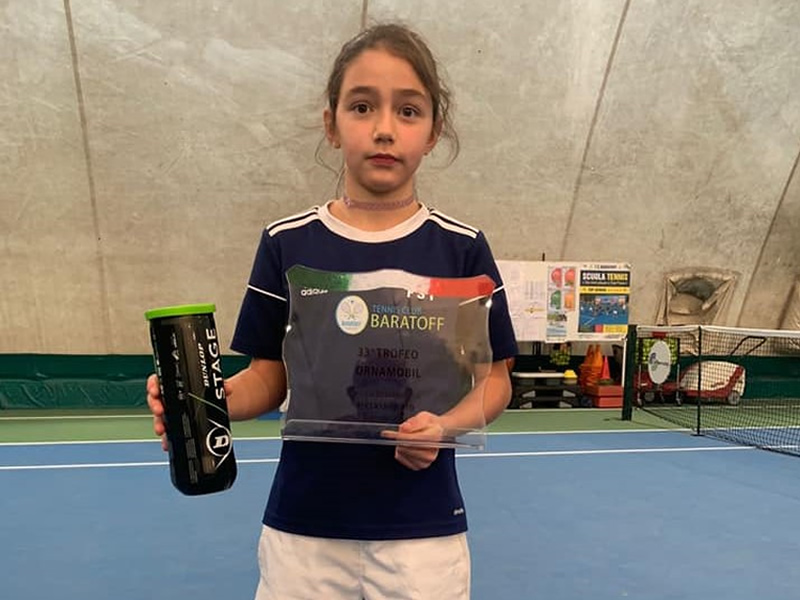 San Marino. Tennis: Serena Pellandra si aggiudica il torneo Under 10 al Baratoff di Pesaro