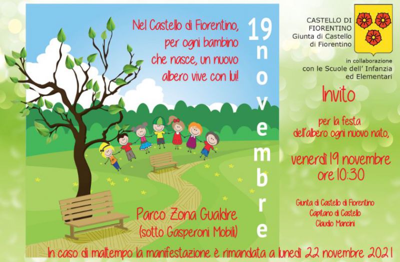 Venerdì a Fiorentino (San Marino) la Festa dell’Albero