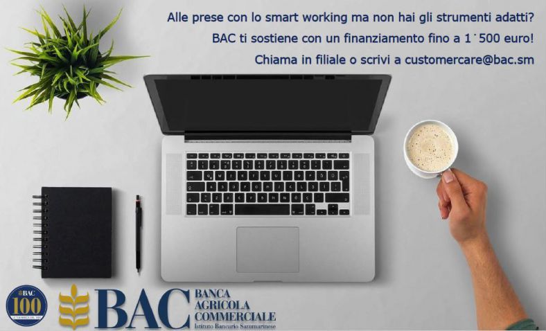 Smart working: Bac ti sostiene con un finanziamento fino a 1.500 euro