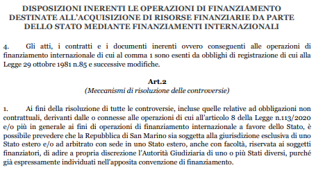 San Marino. Accordo con Cargill financial services international e referendum