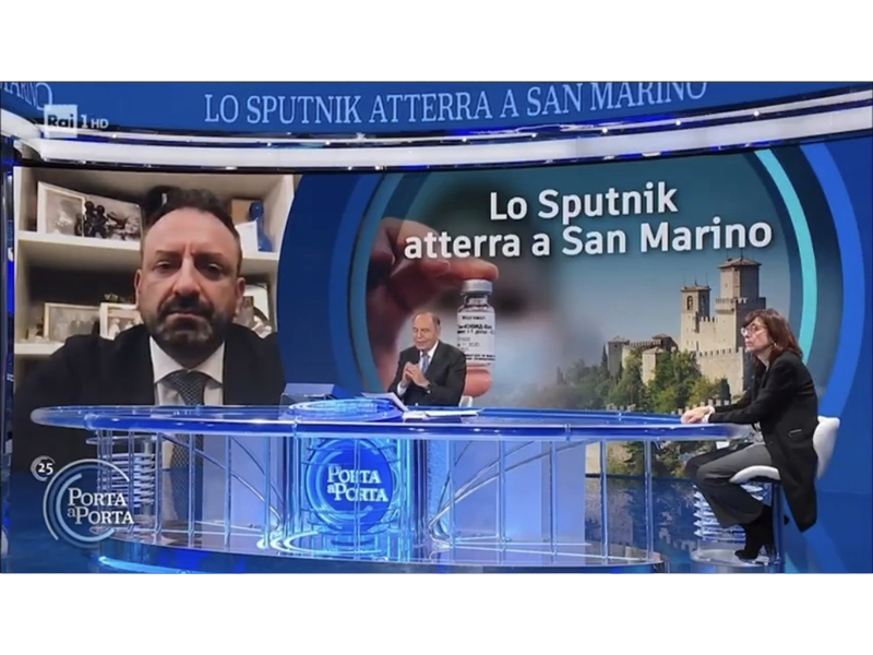 San Marino. Luca Beccari ospite di Porta a Porta per parlare dello Sputnik