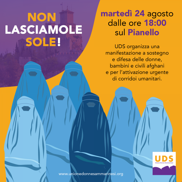 San Marino. UDS sul Pianello a sostegno delle donne afghane