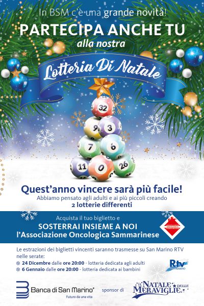 Banca di San Marino lancia la Lotteria di Natale