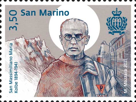 San Marino.Un francobollo per l’80° anniversario della scomparsa di San Massimiliano Maria Kolbe