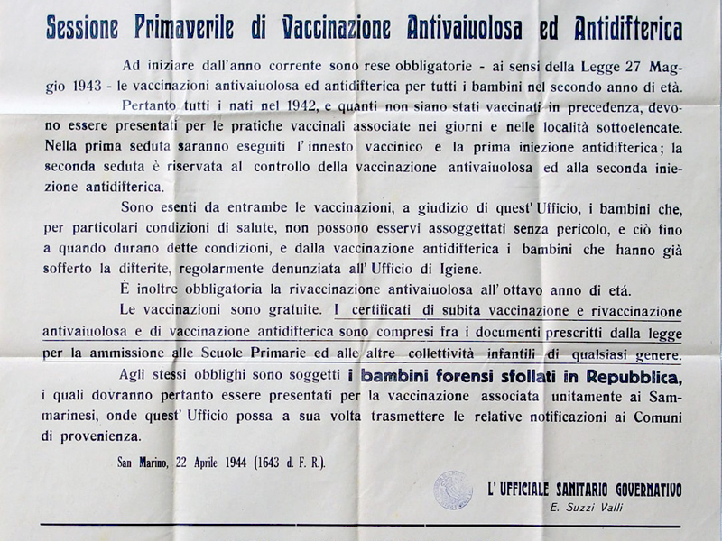 Quando San Marino vaccinò i bambini italiani sfollati per la guerra