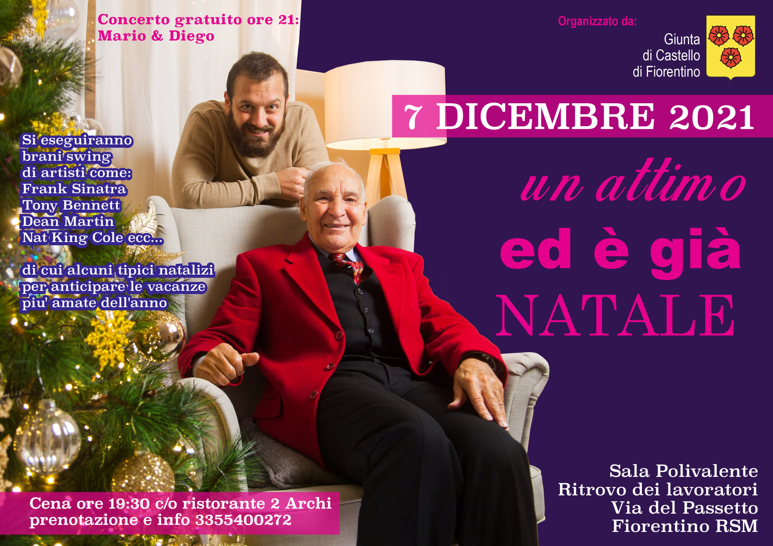 “Un attimo ed è già Natale” il 7 dicembre 2021 a Fiorentino (San Marino)